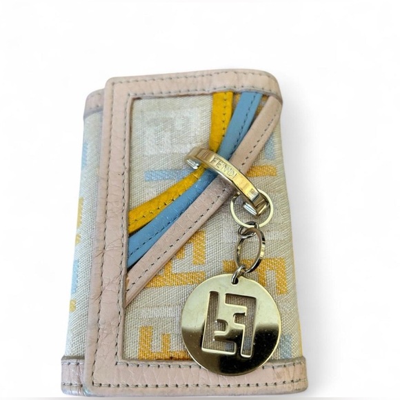 Fendi Beige and Blue Key Holder
